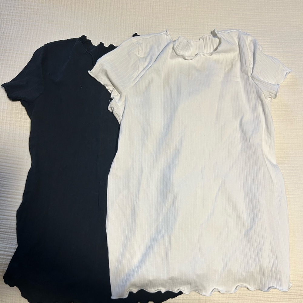 SHEIN ruffle hem ribbed maternity t shirts